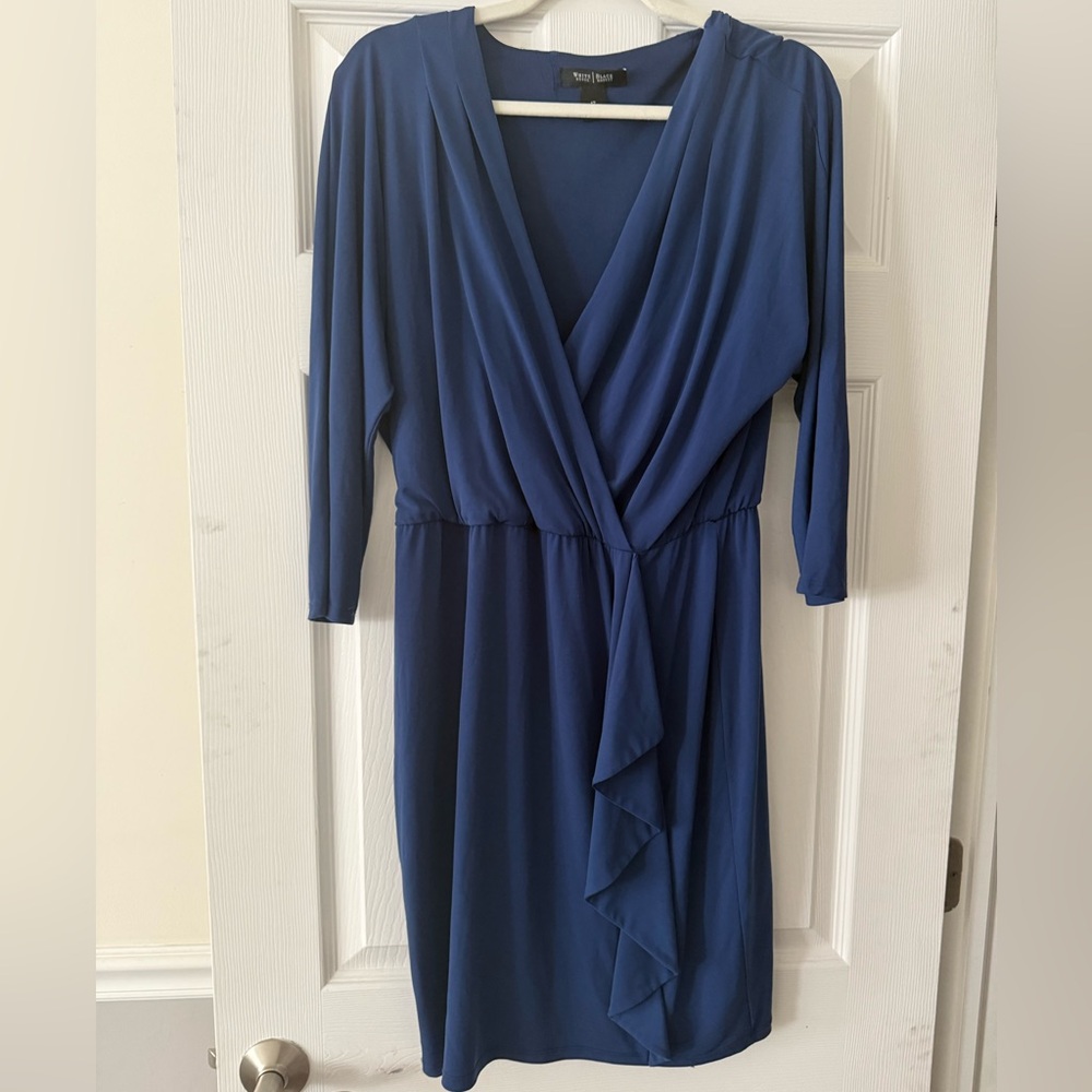 White House Black Market Deep Blue Long Sleeve Dress